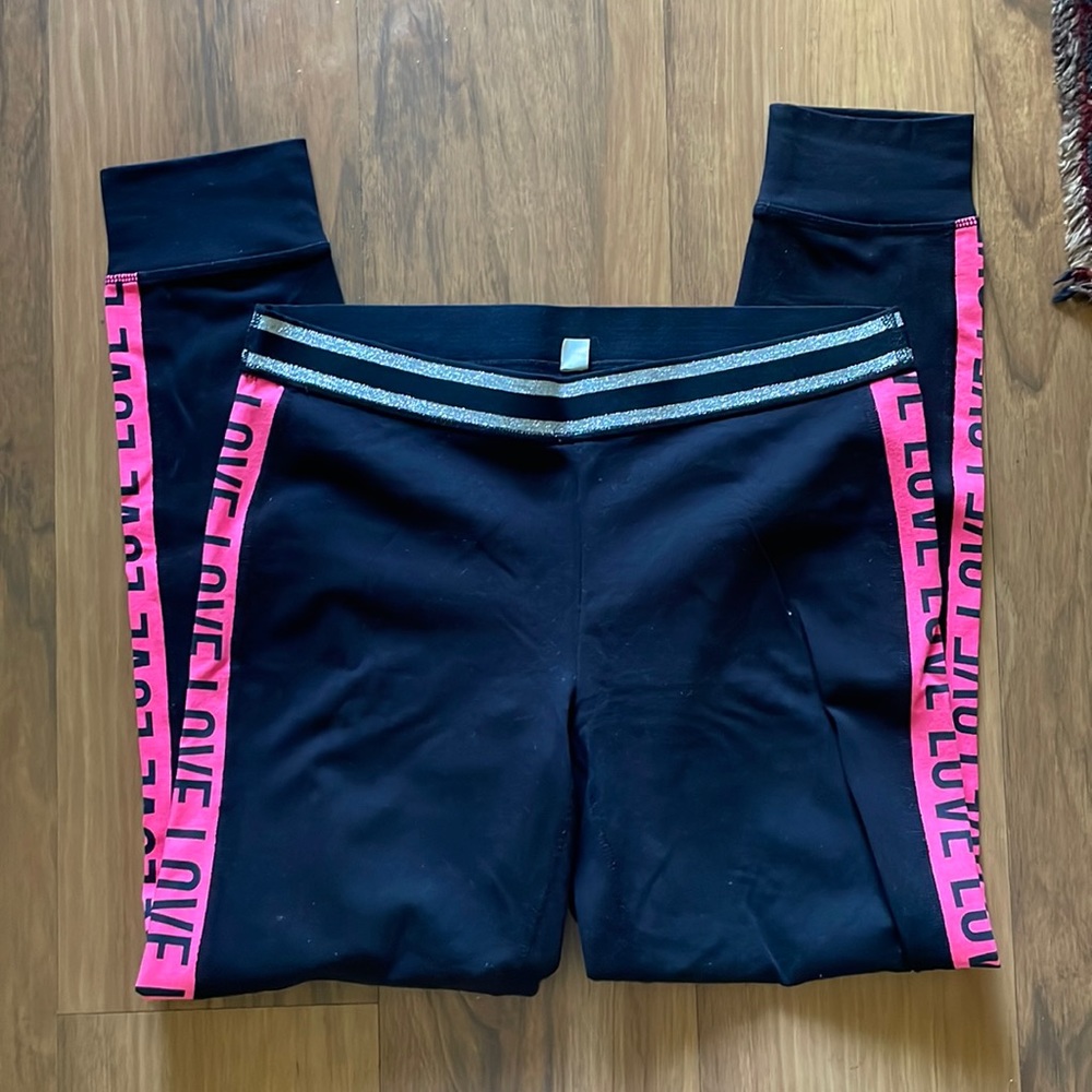 Material girl black and pink‎ workout leggings